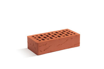 red brick (brick block) on a white background.