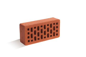 red brick (brick block) on a white background.