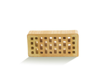 Yellow brick (brick block) on a white background.