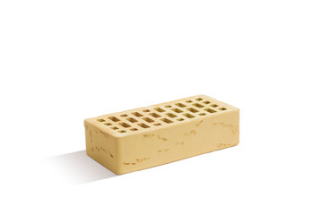 Yellow brick (brick block) on a white background.
