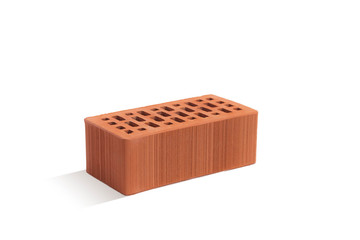 red brick (brick block) on a white background.