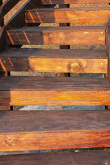A Flight Of Wooden Stairs