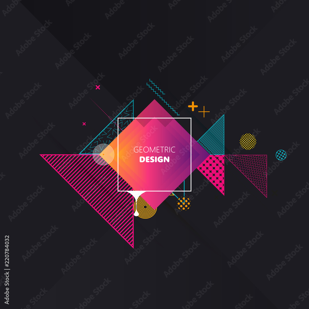 Aufkleber trendy abstract background. composition of geometric shapes and abstract patterns. vector illustrati