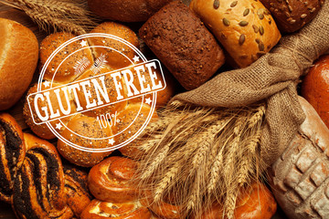 Text gluten free on bread