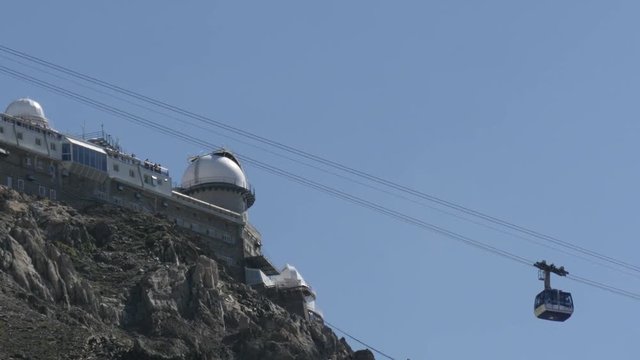 cableway of the pic du midi of Bigorre in the Pyrenees