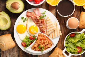 full healthy breakfast composition