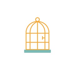 Bird cage flat icon