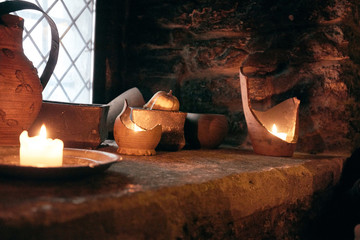 authentic medieval tavern. interior