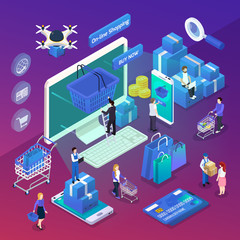 E-commerce Isometric Composition