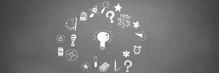 Education drawing on blackboard for school