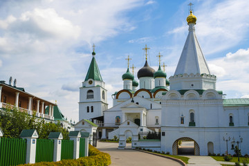 Nizhny Novgorod, Russia - August, 20, 2018: Pechersky monastery in Nizhny Novgorod, Russia