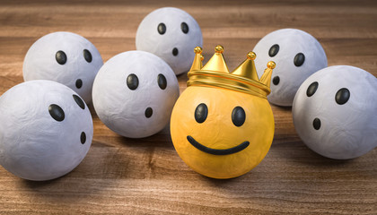 3D Illustration die staunenden und der König