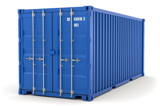3D Illustration blauer Container aks Illustration