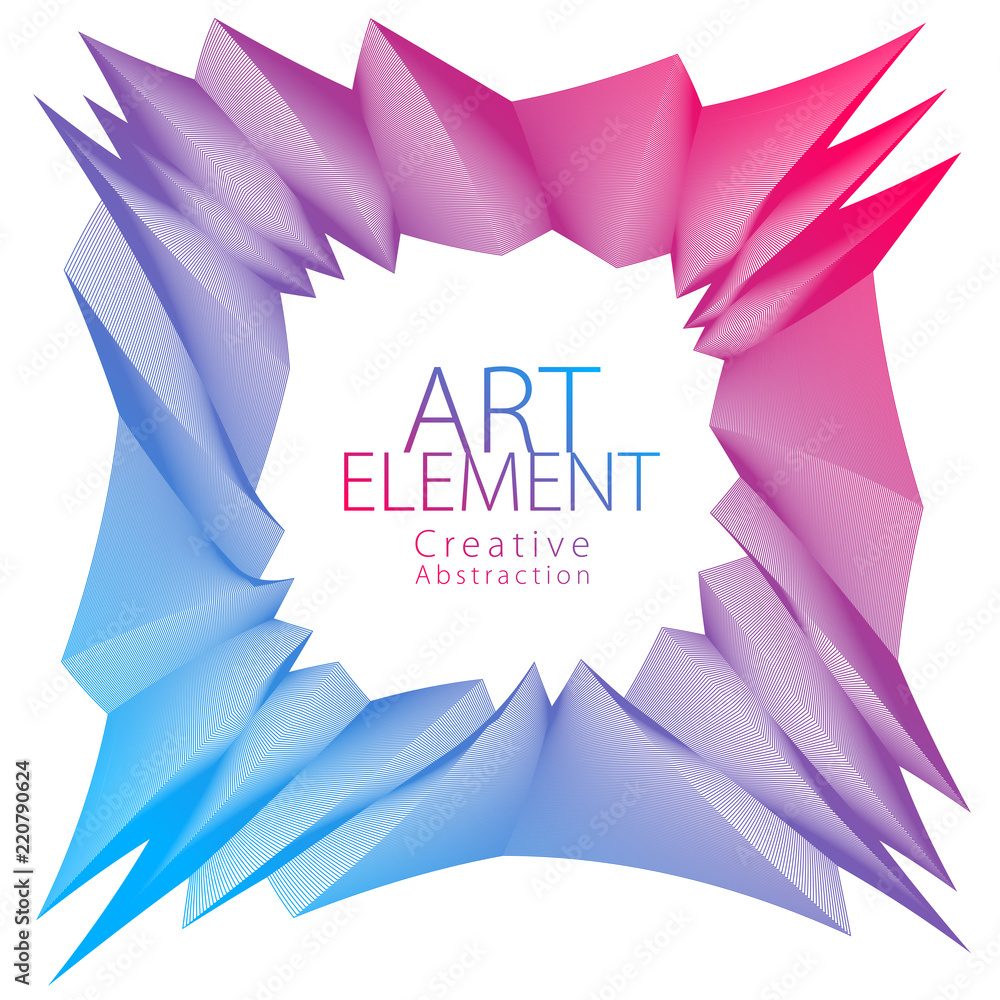 Aufkleber square artistic frame, vector abstract rectangular linear art with copy space for text inside, isola
