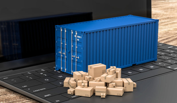 3D Illustration Schiffscontainer online