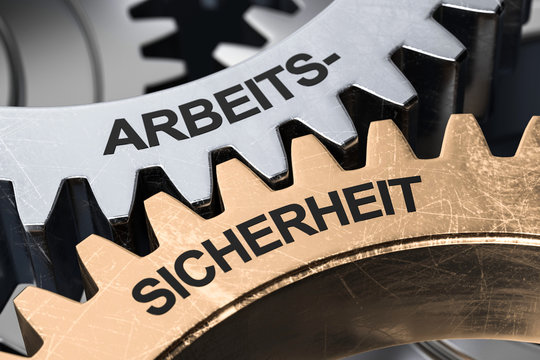 3D Illustration Zahnr&auml;der Arbeits- Sicherheit