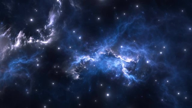 Traveling through space nebula and star fields in deep space.