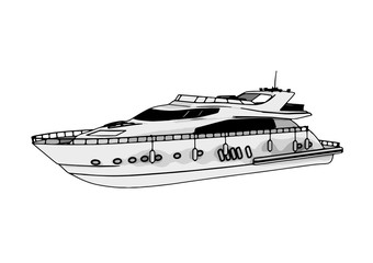 sketch of a yacht vector