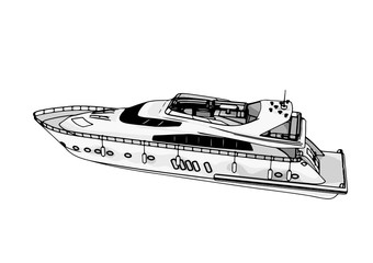sketch of a yacht vector