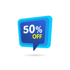 Sale Discount Banner. Discount offer price tag. Special offer sale blue label. Vector Modern Sticker Illustration. Isolated Background