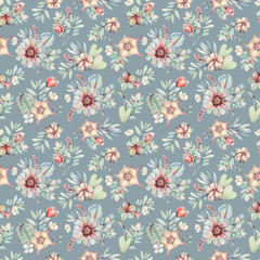 watercolor succulents seamless pattern