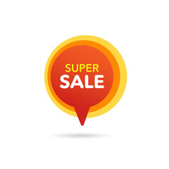 Sale Discount Banner. Discount offer price tag. Special offer sale orange yellow label. Vector Modern Sticker Illustration. Isolated Background