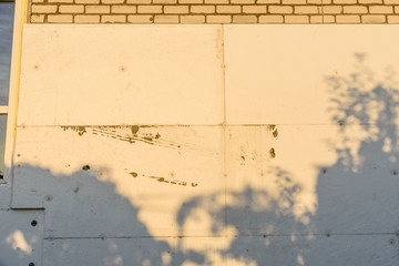 Insulation of the house with styrofoam. Energy saving concept