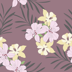 Elegance pattern with flowers and leaf.