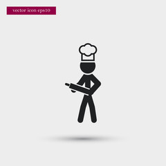 Chef icon. Simple food element illustration.