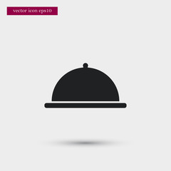 Plate icon. Simple food element illustration.