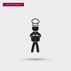 Chef icon. Simple food element illustration.