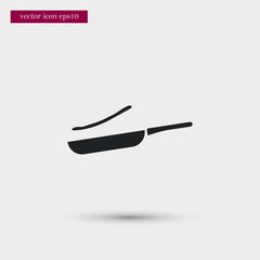 Frying pan icon. Simple food element illustration.