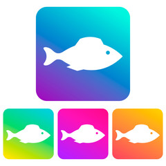 Fish icon in the square with gradient. Logo