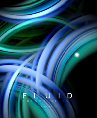 Fluid smooth wave abstract background, flowing glowing color motion concept, trendy abstract layout template for business or technology presentation or web brochure cover, wallpaper