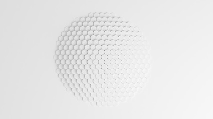 White background with honeycombs. 3d illustration, 3d rendering.