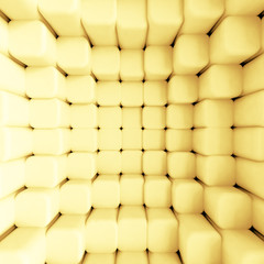 Yellow background with geometric elements. 3d illustration, 3d rendering.