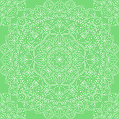 Seamless pattern with mandala ornament. Hand drawn vector illustration