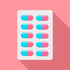 Contraception pills icon. Flat illustration of contraception pills vector icon for web design