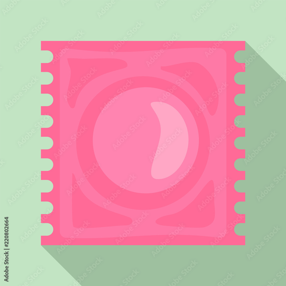 Poster latex condom icon. flat illustration of latex condom vector icon for web design