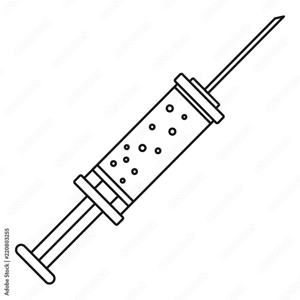 Aufkleber contraceptive injection icon. outline illustration of contraceptive injection vector icon for web de