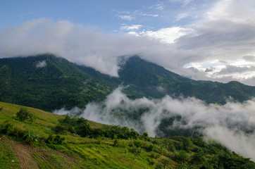 Obraz na płótnie Canvas View over the hills during summer thailand