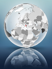 Albania on political globe