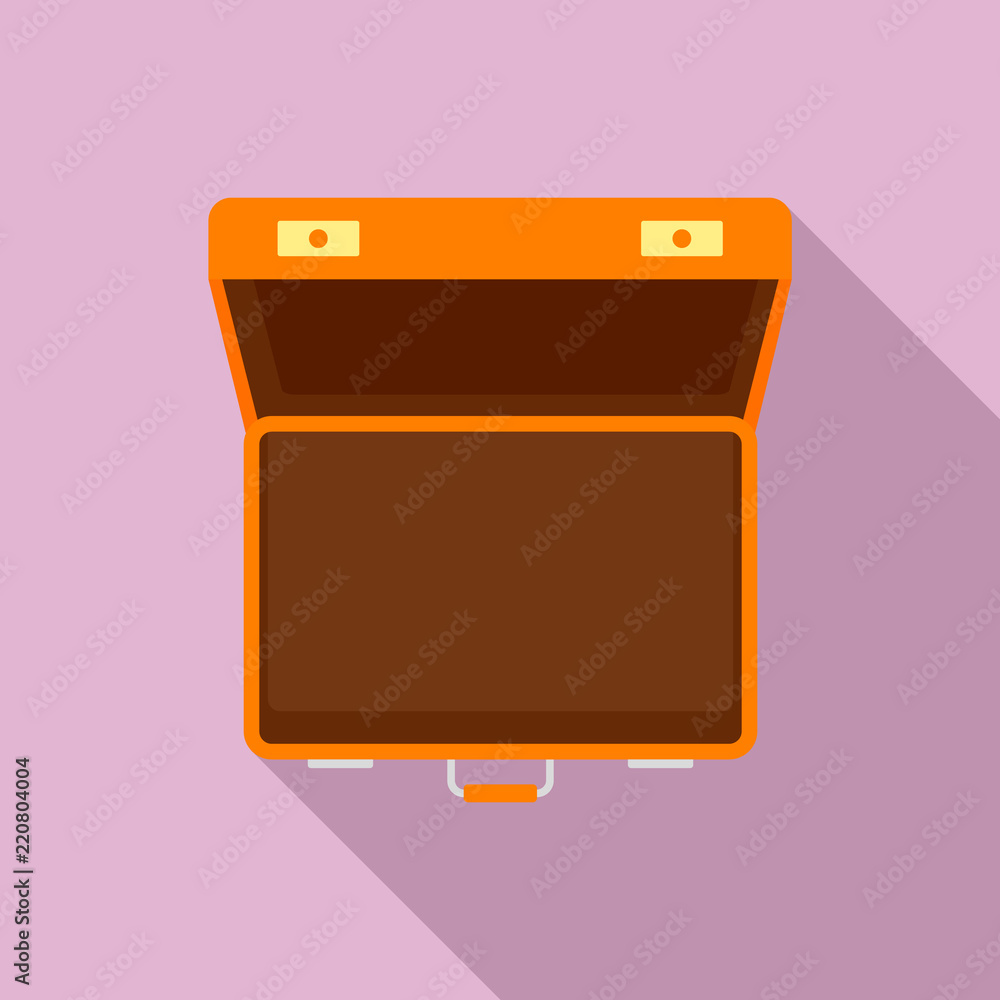 Poster open suitcase icon. flat illustration of open suitcase vector icon for web design