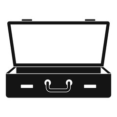 Leather suitcase icon. Simple illustration of leather suitcase vector icon for web design isolated on white background