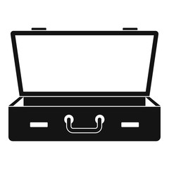 Leather suitcase icon. Simple illustration of leather suitcase vector icon for web design isolated on white background