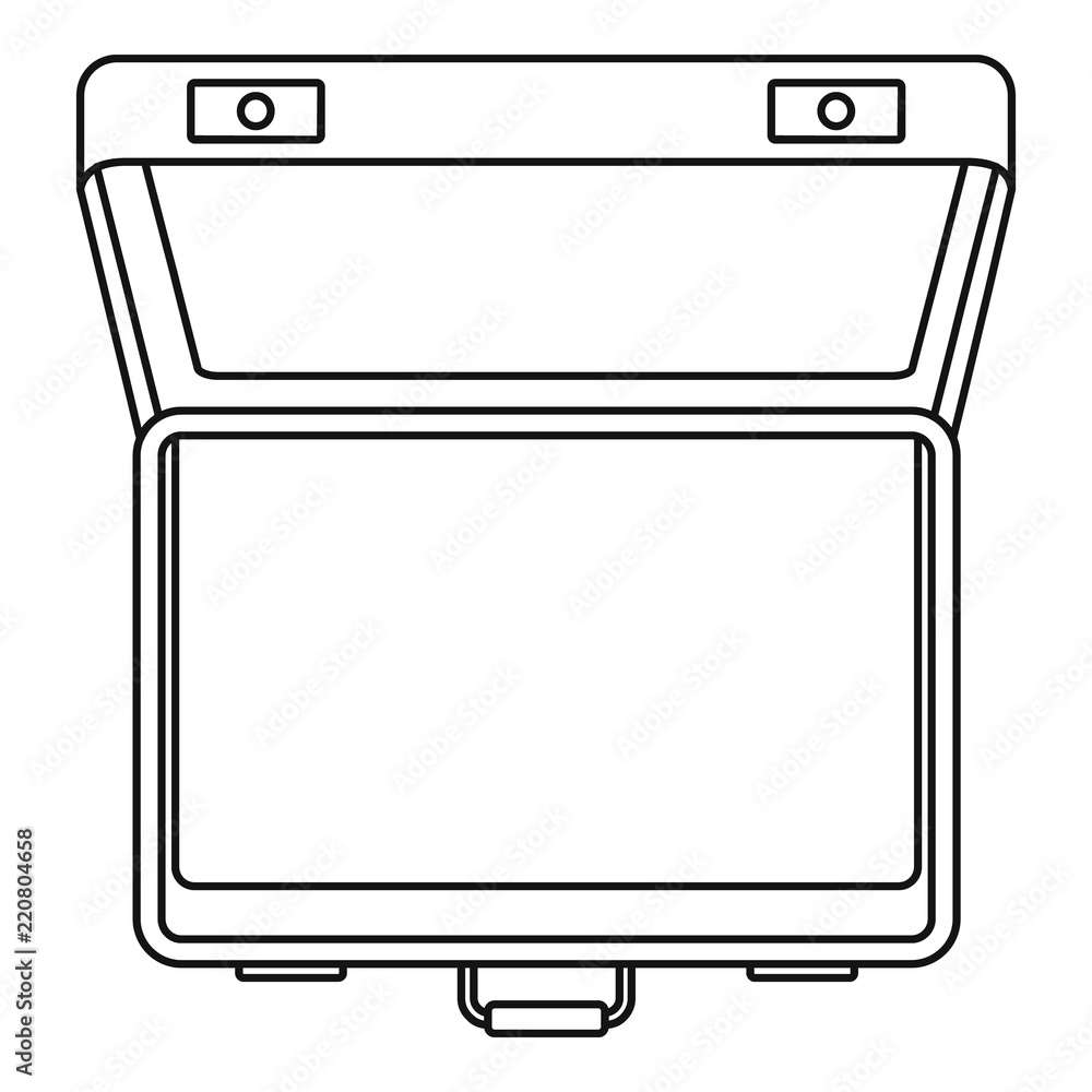 Poster open suitcase icon. outline illustration of open suitcase vector icon for web design isolated on whi