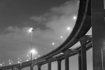 elevated highway at night