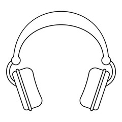 Dj headphones icon. Outline illustration of dj headphones vector icon for web design isolated on white background