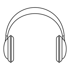 Modern headphones icon. Outline illustration of modern headphones vector icon for web design isolated on white background
