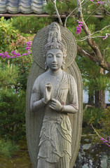 Beautiful stone sculpture of quanyin in Japan.